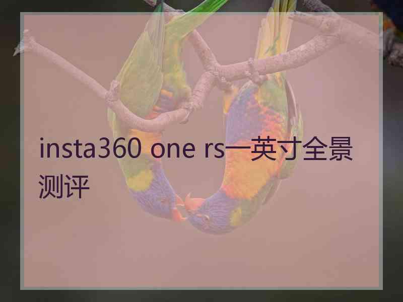 insta360 one rs一英寸全景测评