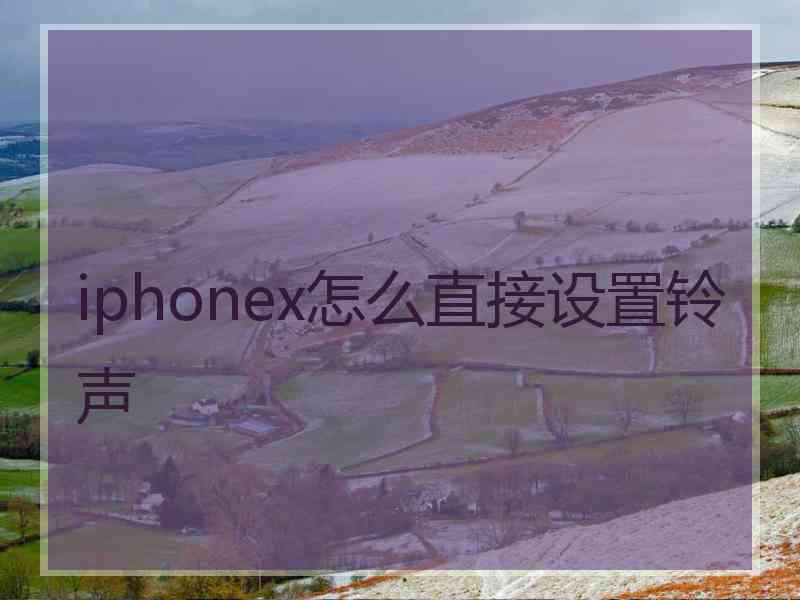 iphonex怎么直接设置铃声