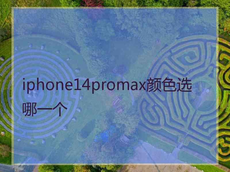 iphone14promax颜色选哪一个