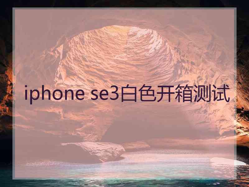 iphone se3白色开箱测试