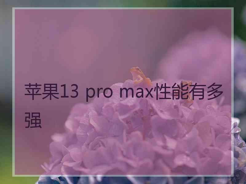 苹果13 pro max性能有多强