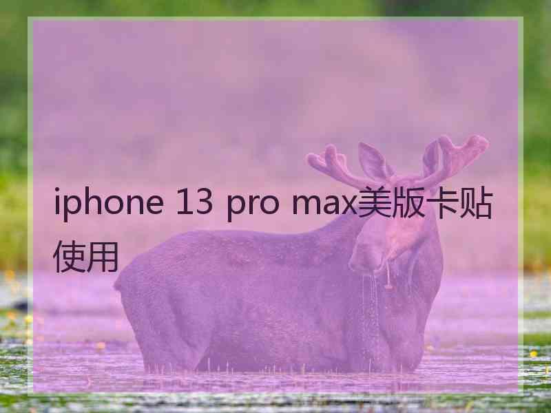 iphone 13 pro max美版卡贴使用