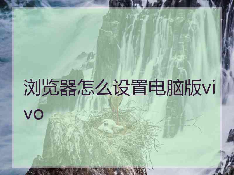 浏览器怎么设置电脑版vivo