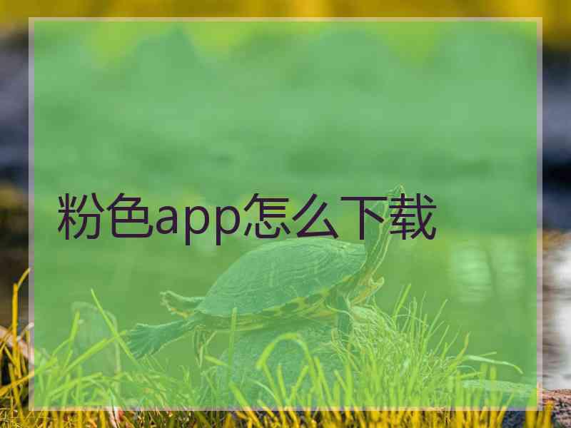 粉色app怎么下载