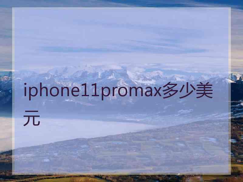 iphone11promax多少美元