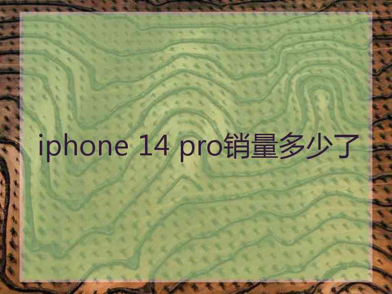 iphone 14 pro销量多少了