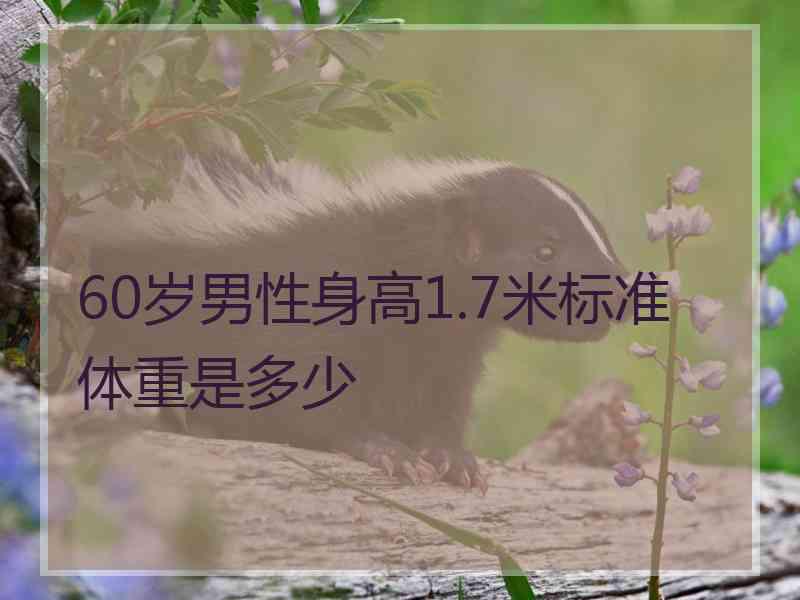 60岁男性身高1.7米标准体重是多少