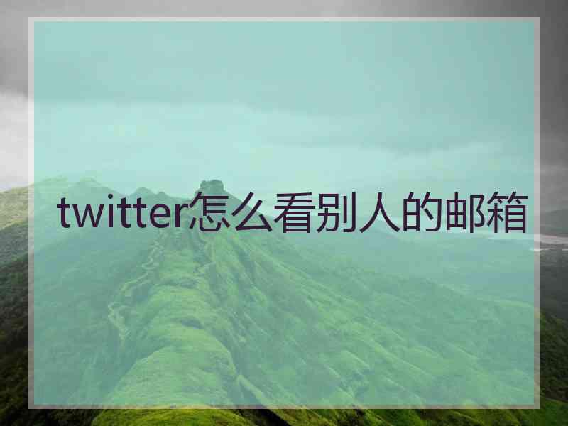 twitter怎么看别人的邮箱