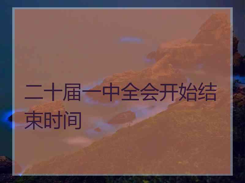 二十届一中全会开始结束时间