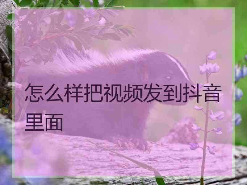 怎么样把视频发到抖音里面