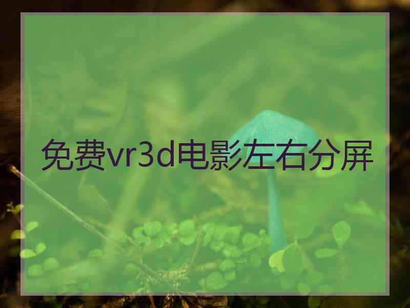 免费vr3d电影左右分屏