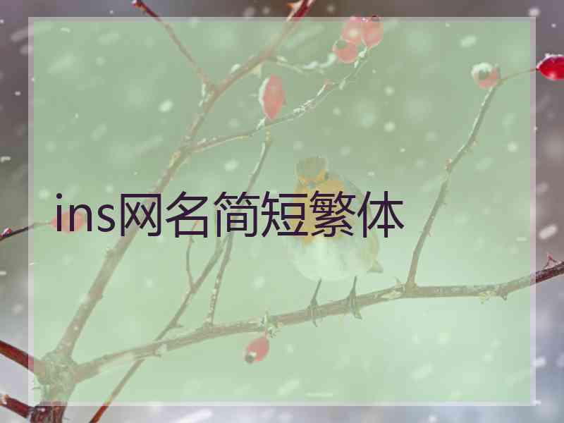 ins网名简短繁体