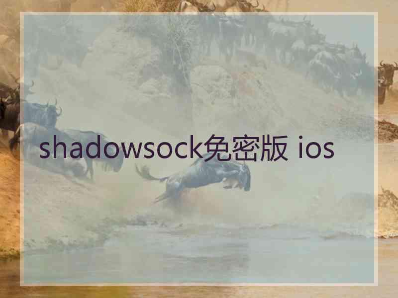 shadowsock免密版 ios