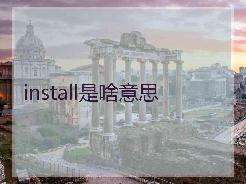 install是啥意思