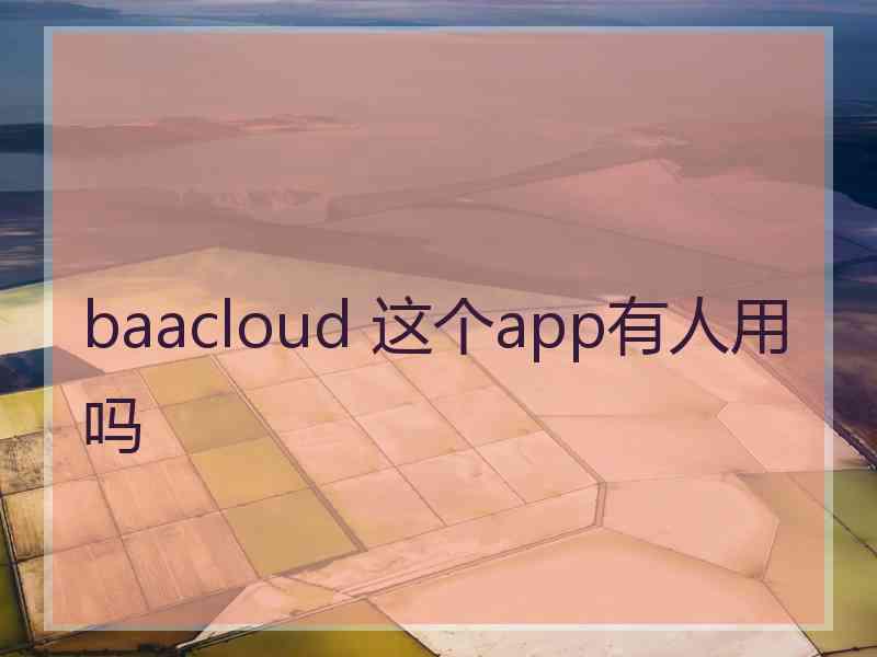 baacloud 这个app有人用吗