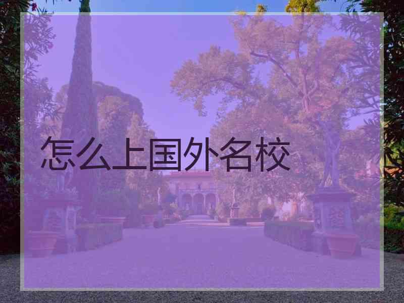 怎么上国外名校