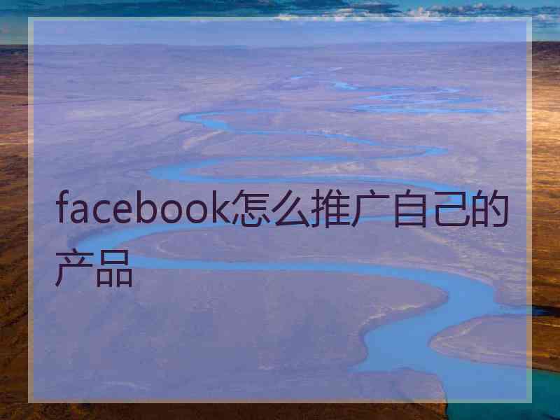 facebook怎么推广自己的产品