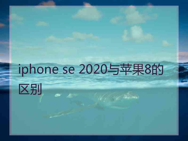 iphone se 2020与苹果8的区别