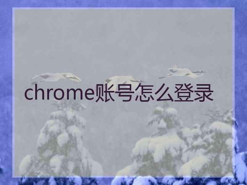 chrome账号怎么登录