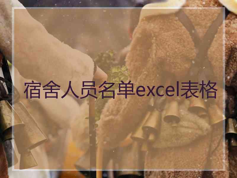 宿舍人员名单excel表格