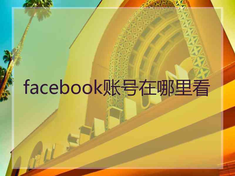 facebook账号在哪里看