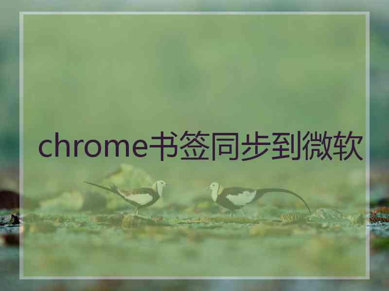 chrome书签同步到微软