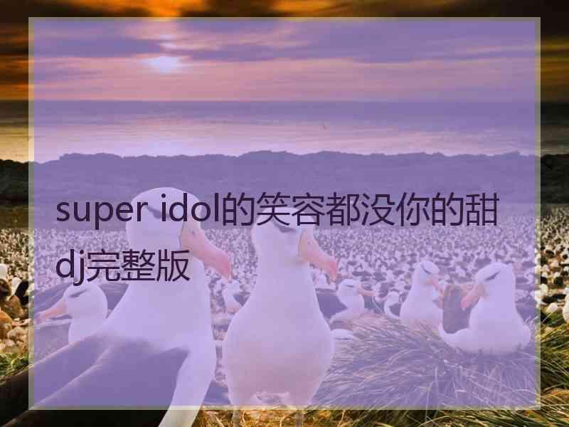 super idol的笑容都没你的甜dj完整版