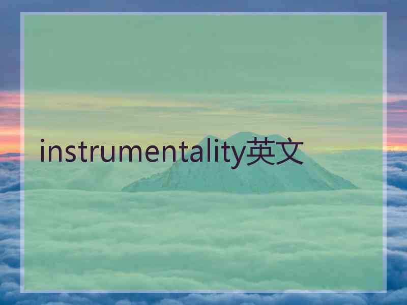 instrumentality英文