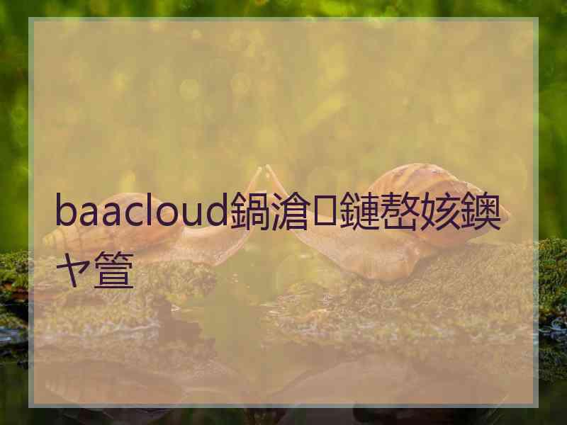 baacloud鍋滄鏈嶅姟鐭ヤ箮