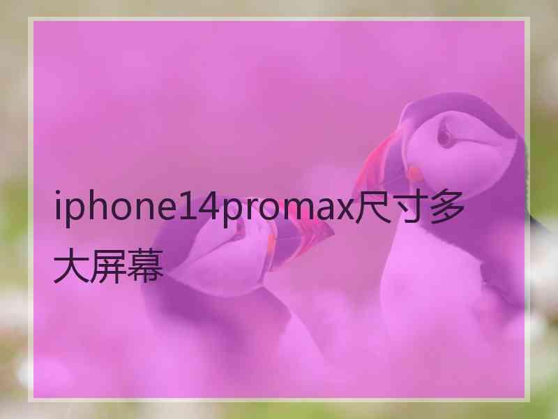 iphone14promax尺寸多大屏幕