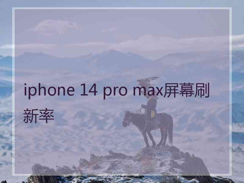 iphone 14 pro max屏幕刷新率