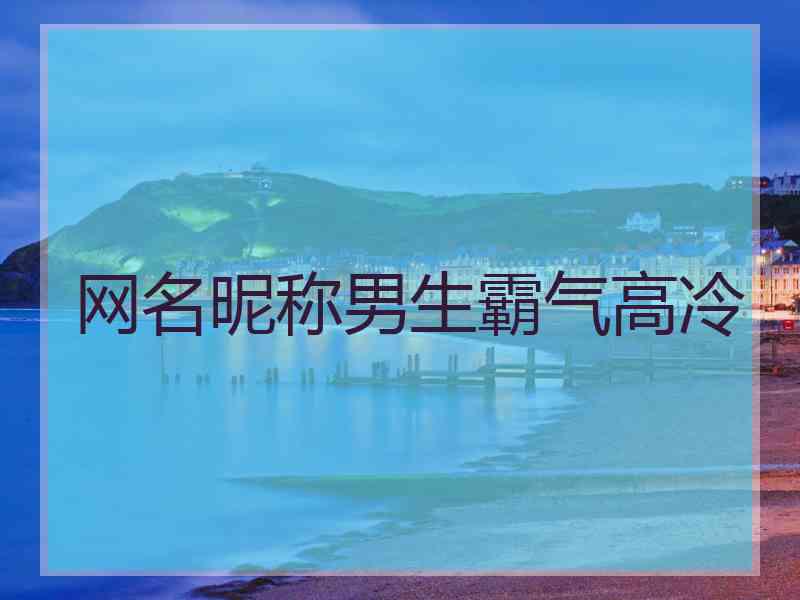 网名昵称男生霸气高冷