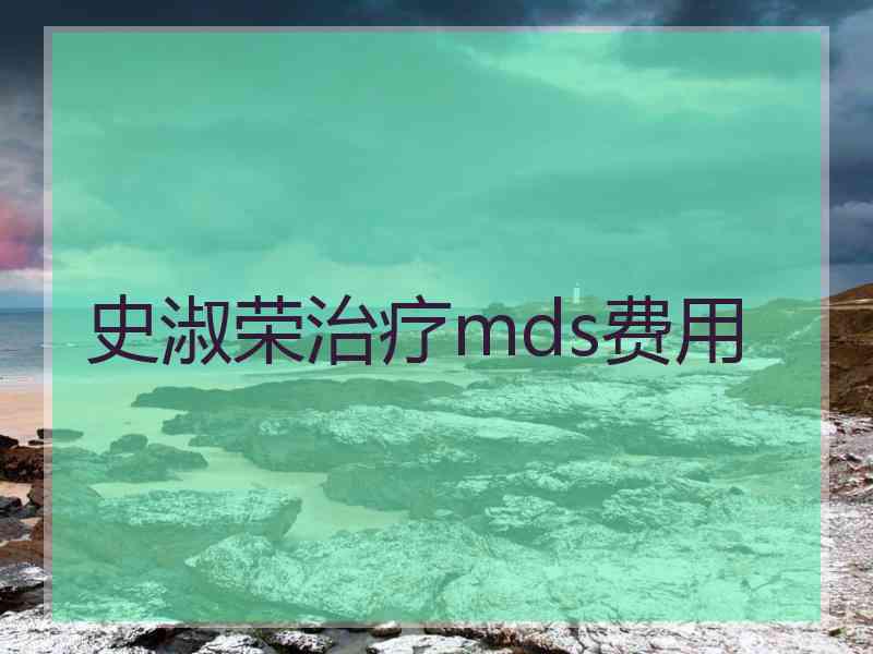 史淑荣治疗mds费用