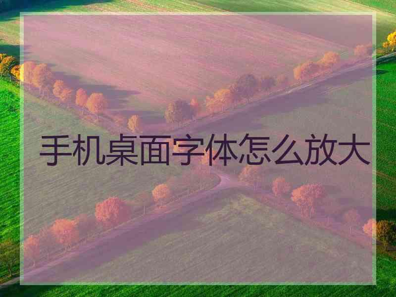 手机桌面字体怎么放大